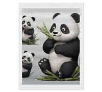 FekiLoot Lovely Panda Diamond Paintings Kits for Beginners, Gem Dot Crafts for Adults, Full Round Drill Diamond Arts, Diamond Art Kits for Home Wall Decor, Office, Gift 12"x16"