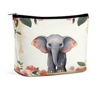 FekiLoot Lucky Elephant Makeup Bag for Purse Large Capacity Cosmetic Bags Aesthetic Accessories Storage Bag for Women Travel Toiletry Bags Portable Cosmetic Pouch