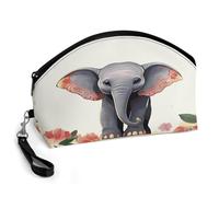 FekiLoot Lucky Elephant Makeup Bag for Women Travel Makeup Organizer Large Capacity Cosmetic Bag Water-resistant Toiletry Bags Portable Cosmetic Case Personalized Leather Makeup Bags