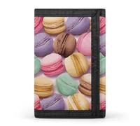FekiLoot Macaron Biscuit Flavored Pastries Trifold Wallet Slim Minimalist Front Pocket Men's Passcase Wallet Credit Card Holder