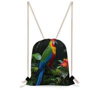 FekiLoot Macaw Parrot Drawstring Backpack Sports Gym Bag Drawstring Bags Foldable Backpack for Women Men