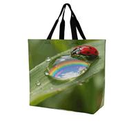 FekiLoot Macro Dewdrop WorldTote Bag for Women Foldable Beach Bag Reusable Grocery Bags Crossbody Shoulder Bags