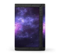 FekiLoot Magic Galaxy Sky Purple Wallet Minimalist Front Pocket Slim Credit Card Holder Stylish Trifold Wallet for Men Women