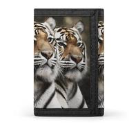 FekiLoot Majestic Tiger Wallet Compact Blocking Trifold Wallets with Zipper Minimalist Purse Wallet Credit Card Holder