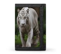 FekiLoot Majestic White Bengal Tiger Wallet for Women Men Trifold Wallet Large Front Pocket Wallets Travel Slim RFID Blocking Wallets Coin Purse Credit Card Holder