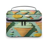 FekiLoot Many Colored Ice Cream Makeup Bag Large Capacity Travel Cosmetic Bag Lightweight Hand-held Toiletry Bags Portable Cosmetic Pouch Cute Make Up Pouch for Women