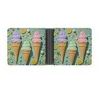 FekiLoot Many Colored Ice Cream Wallet Slim Leather Bifold Wallet Extra Capacity Wallets with Multiple Card Slots Men Billfold
