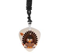 FekiLoot Maple Leaf Dark Brown Turkey Guitar Pick Necklace for Women&Men Personalized Pendant Necklaces Exquisite Metal Necklaces Cool Guitar Pick Holder Necklace Unique Gifts for Adult