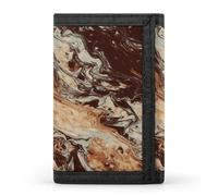 FekiLoot Marble Mixed Brown Wallets Exquisite Trifold Wallet Front Pocket Wallet with Zipper Keychain Coin Purse Credit Card Holder for Adult