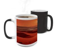 FekiLoot Mars Red Desert Color Changing Mugs Heat Sensitive Coffee Mug 11 Oz Novelty Ceramic Cup with Handle Magic Cups Temperature Changing Coffee Tumblers for Women Men Funny Gifts