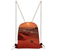 FekiLoot Mars Red Desert Drawstring Backpack Sports Gym Bag Drawstring Bags Foldable Backpack for Women Men