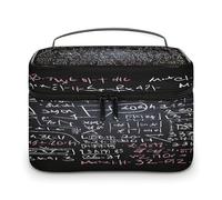 FekiLoot Math Formula Makeup Bag Organizer Portable Travel Toiletry Bag with Handle Fashion Large Capacity Cosmetic Bags Lightweight Waterproof Makeup Storage Bags for Women