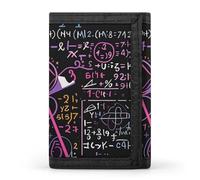 FekiLoot Math Formula Wallet Portable Tri Fold Wallet with Zipper Coin Purse for Women Credit Car