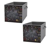 FekiLoot Mathematics And Physics Storage Cubes Organizer for Home, Foldable Storage Bins with Handles, 10.6 Inch Storage Bags 2PCS for Clothes, Large Organizer Bins for Organizing Bed Sheets