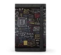 FekiLoot Mathematics And Physics Wallet for Men Slim Minimalist Trifold Wallet with ID Window And Credit Card Holder