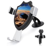 FekiLoot Mauna Kea Summit Sunset Car Phone Holder Strong Suction Cup Phone Holders Anti-Slip Shield Shape Adjustable Arm Car Phone Mount for Windshield Dashboard Air Vent