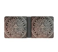 FekiLoot Mayan Calendar End of The World Leather Wallet Double-Sided Different Images Bifold Wallet Ultra Strong Stitching Slim Wallets