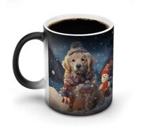 FekiLoot Merry Christmas 12 Oz Color Changing Ceramic Magic Mug | Heat Sensitive Color Changing Coffee Mug Funny Tea Cup with Handle Milk Mug for Men Women Home Office Travel