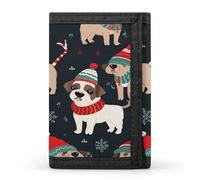 FekiLoot Merry Christmas Dog Wallet for Women Men Trifold Wallet Large Front Pocket Wallets Travel Slim RFID Blocking Wallets Coin Purse Credit Card Holder