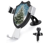 FekiLoot Merry Christmas Pine Tree Car Phone Holder Mount Strongest Suction & Clip Cell Phone Mount for Dashboard Windshield Vent Fits 4-6" Phones (Straight Vent Only)