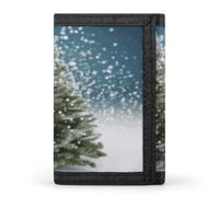 FekiLoot Merry Christmas Pine Tree Wallet for Men Slim Minimalist Trifold Wallet with ID Window And Credit Card Holder