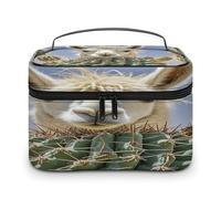 FekiLoot Mexican Llama Cactus Makeup Bag Large Capacity Travel Cosmetic Bag Lightweight Hand-held Toiletry Bags Portable Cosmetic Pouch Cute Make Up Pouch for Women