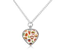 FekiLoot Mexican Salsa Symbols Custom Ashes Necklace Personalized Pet Urn Hair Cremation Souvenir Necklace Memorial Keepsake Holder Pendant Heart Jewelry for Ashes Gift for Dog Loss