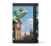 FekiLoot Mint Lizard Clocktower Slim Wallet Trifold Wallet Credit Card Holder Wallets Stylish Money Clip for Men Women