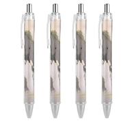 FekiLoot Mist Giant Elephant Ballpoint Pens Retractable Ball Point Pens Smooth-Flowing Black Ink 0.5mm Writing Pen Black Ink Pen for Men Women 4 PCS