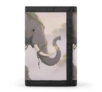 FekiLoot Mist Giant Elephant Slim Wallet Trifold Wallet Credit Card Holder Wallets Stylish Money Clip for Men Women