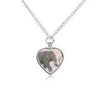 FekiLoot Mist Giant Elephant Urn Necklaces for Ashes Personalized Human Pet Cremation Jewelry Keepsake Locket Heart Pendant with Filling Kit Memorial Gift for Dog Cat Lover Women Men