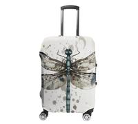 FekiLoot Modern Dragonfly Travel Luggage Cover Stretchable Airplane Suitcase Protector Sleeve Universal Washable Fit for 19-32 Inch Checked Baggage,Water Resistant Durable Luggage Protector X-Large