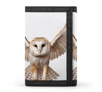 FekiLoot Money Clip Slim Wallets for Man, A Barn Owl Trifold Wallet with ID Window, Extra Capacity Coin Pocket with Zipper for Anniversary, Birthday, Valentine's Day Gift