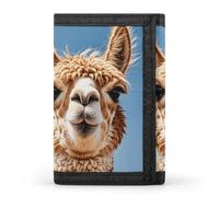 FekiLoot Money Clip Slim Wallets for Man, Alpaca Llama Trifold Wallet with ID Window, Extra Capacity Coin Pocket with Zipper for Anniversary, Birthday, Valentine's Day Gift