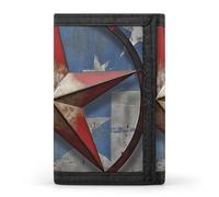 FekiLoot Money Clip Slim Wallets for Man, American Wastern Texas Star Trifold Wallet with ID Window, Extra Capacity Coin Pocket with Zipper for Anniversary, Birthday, Valentine's Day Gift