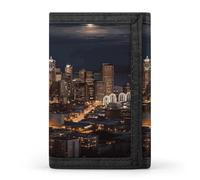 FekiLoot Money Clip Slim Wallets for Man, City Seattle Trifold Wallet with ID Window, Extra Capacity Coin Pocket with Zipper for Anniversary, Birthday, Valentine's Day Gift