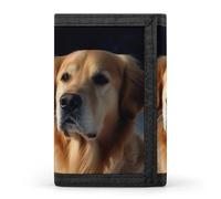 FekiLoot Money Clip Slim Wallets for Man, Golden Retriever Trifold Wallet with ID Window, Extra Capacity Coin Pocket with Zipper for Anniversary, Birthday, Valentine's Day Gift