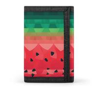 FekiLoot Money Clip Slim Wallets for Man, Gradient Watermelon Trifold Wallet with ID Window, Extra Capacity Coin Pocket with Zipper for Anniversary, Birthday, Valentine's Day Gift