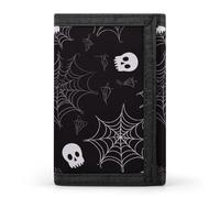 FekiLoot Money Clip Slim Wallets for Man, Halloween Goth Trifold Wallet with ID Window, Extra Capacity Coin Pocket with Zipper for Anniversary, Birthday, Valentine's Day Gift
