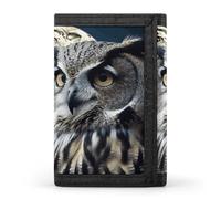 FekiLoot Money Clip Slim Wallets for Man, Owl And Moon Trifold Wallet with ID Window, Extra Capacity Coin Pocket with Zipper for Anniversary, Birthday, Valentine's Day Gift