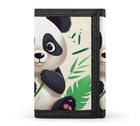 FekiLoot Money Clip Slim Wallets for Man, Panda Star Trifold Wallet with ID Window, Extra Capacity Coin Pocket with Zipper for Anniversary, Birthday, Valentine's Day Gift