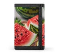 FekiLoot Money Clip Slim Wallets for Man, Watermelon Lemon Trifold Wallet with ID Window, Extra Capacity Coin Pocket with Zipper for Anniversary, Birthday, Valentine's Day Gift