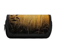 FekiLoot Moon over Grass Pencil Case Office Pencil Box Large Capacity Pencil Box Pouch Holder Double Zipper Pencil Case Use to Organize Desktop And Plan Space Home Office