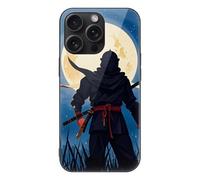 FekiLoot Moonlight Watercolor Style Ninja for iPhone 15 Case Tempered Glass TPU Back Panel Shockproof with Anti-Fingerprint Phone Cover