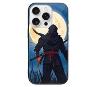 FekiLoot Moonlight Watercolor Style Ninja for iPhone 16 Case Tempered Glass TPU Back Panel Shockproof with Anti-Fingerprint Phone Cover