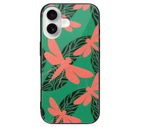 FekiLoot Moss Insect Wing for iPhone 16 Case Tempered Glass TPU Back Panel Shockproof with Anti-Fingerprint Phone Cover Black