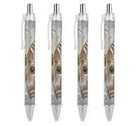 FekiLoot Moth Ballpoint Pens Retractable Black Ink Ballpoint Pens 0.5mm Medium Point Smooth Writing Pattern Pen with Super Soft Grip Cute Work Supplies for Men Women 4 PCS