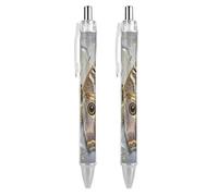 FekiLoot Moth Ballpoint Pens Retractable Black Ink Ballpoint Pens 0.5mm Medium Point Smooth Writing Pattern Pen with Super Soft Grip Cute Work Supplies for Men Women 2 PCS