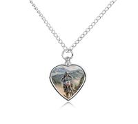 FekiLoot Motocross Urn Necklace for Ashes Heart Cremation Jewelry Memorial Keepsake Pendant Locket Ash Holder Memory Jewelry for Women Men to Hold Ashes of Loved Ones
