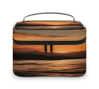 FekiLoot Mountain And Water at Sunset Makeup Bag Organizer Portable Travel Toiletry Bag with Handle Fashion Large Capacity Cosmetic Bags Lightweight Waterproof Makeup Storage Bags for Women